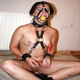 Gagged and humiliated amateur slaves