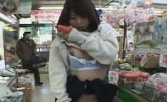 Subtitled Japanese Public Nudity In Store With Carrots