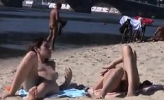 Naked Teen Girls Tanning At A Beach