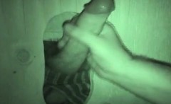 Horny guy hits auntie bobs gloryhole for a quick blowjob