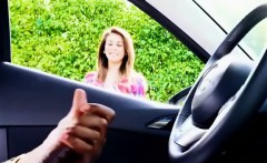 BBC dick flash girl watching black guy masturbating in car