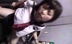 Cute Oriental schoolgirl with a lovely ass gets banged hard