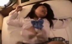 Beautiful Japanese teen satisfies her hunger for hard meat