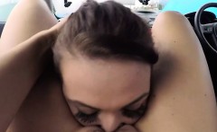 Chesty Driving Instructor Eats Clients Pussy
