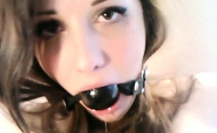Ivana 18 tied up with cum mouth gag