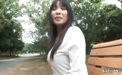 Cute big tits Japanese babe showing her