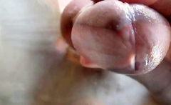 Beautiful cum flow swallowed up close