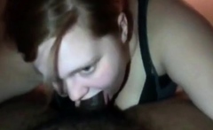 White girl pleasing her black boyfriend by sucking his BBC