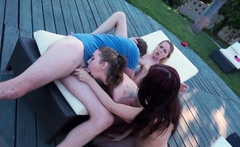 Naked Teens Catching And Fucking A Voyeur Outdoor