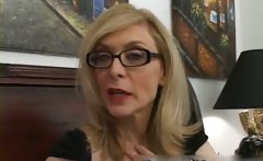 Blond Milf In Glasses Licking Hard