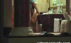 My Mom 47 years sucking BF in the bathroom