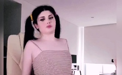 Shemale tranny enjoying solo masturbation